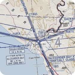 Roc con mapas aeronáuticos