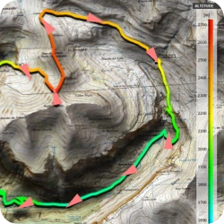 Analyze routes with color gradient with CompeGPS Land